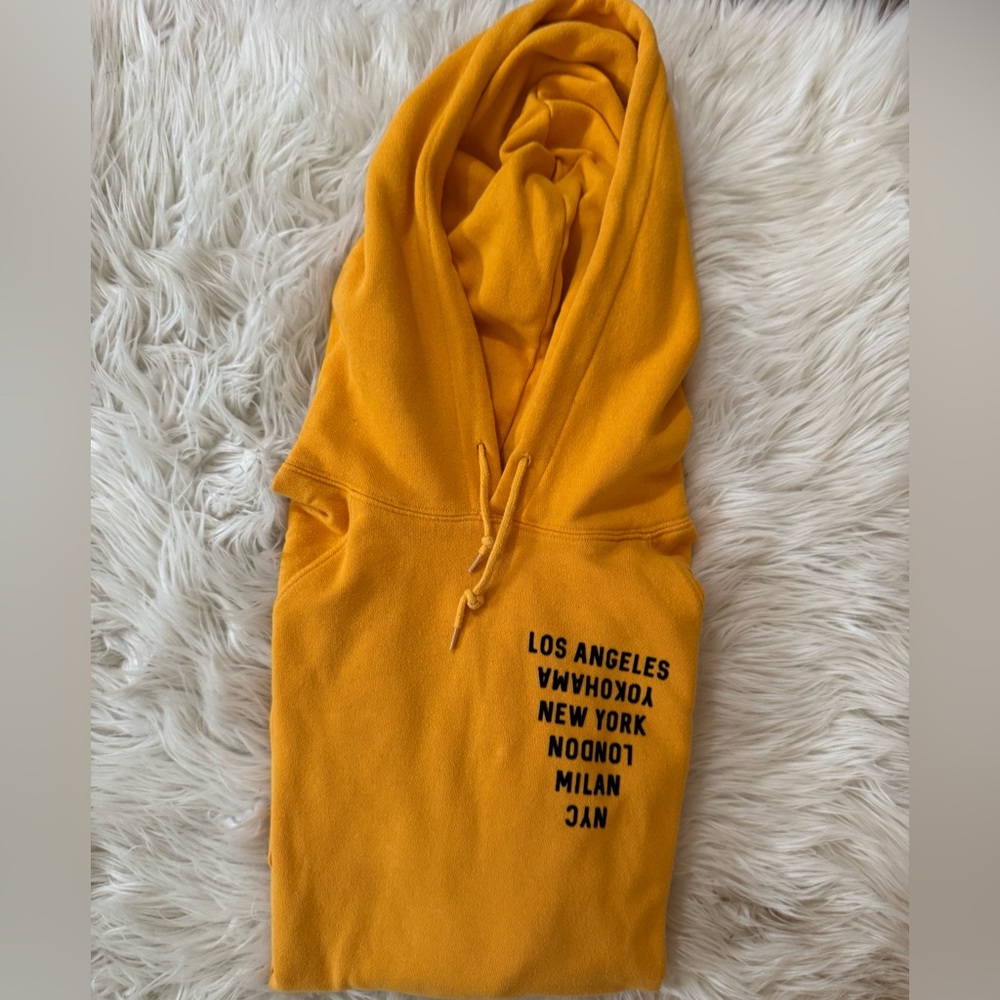 Yellow Hoodie with City Names